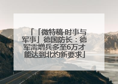 「微特稿·时事与军事」德国防长：德军需增兵多至6万才能达到北约新要求