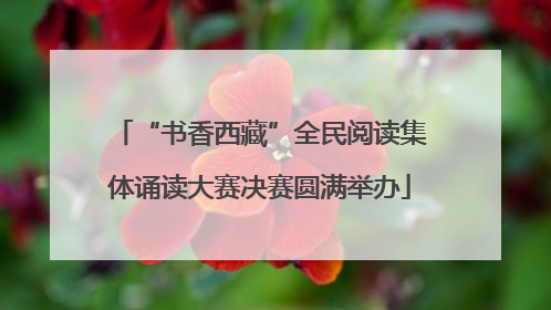 “书香西藏”全民阅读集体诵读大赛决赛圆满举办