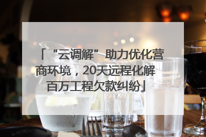 “云调解”助力优化营商环境，20天远程化解百万工程欠款纠纷
