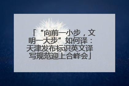“向前一小步，文明一大步”如何译：天津发布标识英文译写规范迎上合峰会