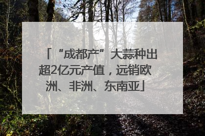 “成都产”大蒜种出超2亿元产值，远销欧洲、非洲、东南亚