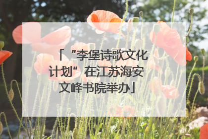 “李堡诗歌文化计划”在江苏海安文峰书院举办