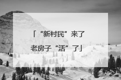 “新村民”来了 老房子“活”了