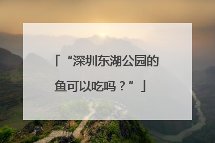 “深圳东湖公园的鱼可以吃吗？”