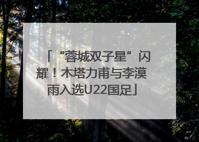 “蓉城双子星”闪耀！木塔力甫与李漠雨入选U22国足