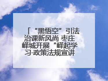 “黑悟空”引法治课新风尚 枣庄峄城开展“峄起学习·政策法规宣讲面对面”活动