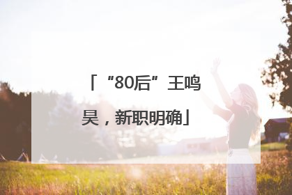 “80后”王鸣昊，新职明确