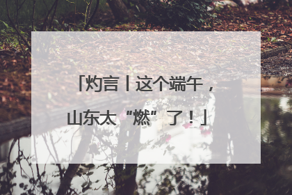 灼言丨这个端午，山东太“燃”了！
