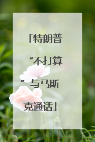 特朗普“不打算”与马斯克通话