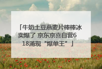 牛奶土豆燕麦片棒棒冰卖爆了 京东京喜自营618涌现“爆单王”