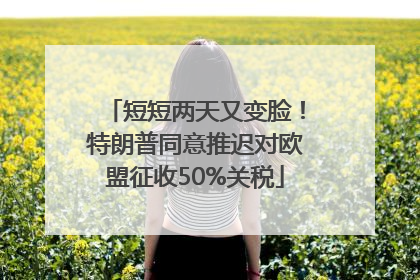 短短两天又变脸！特朗普同意推迟对欧盟征收50%关税