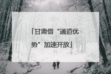 甘肃借“通道优势”加速开放