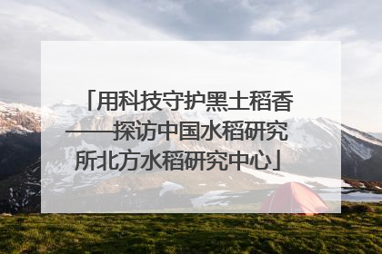 用科技守护黑土稻香——探访中国水稻研究所北方水稻研究中心