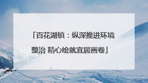 百花湖镇：纵深推进环境整治 精心绘就宜居画卷