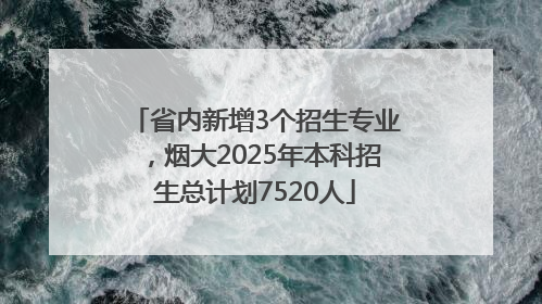 省内新增3个招生专业，烟大2025年本科招生总计划7520人