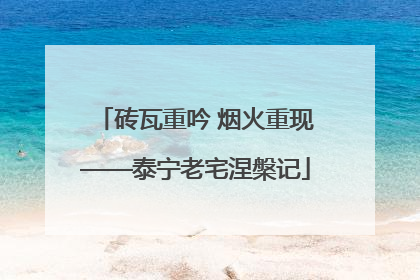 砖瓦重吟 烟火重现——泰宁老宅涅槃记