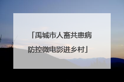 禹城市人畜共患病防控微电影进乡村