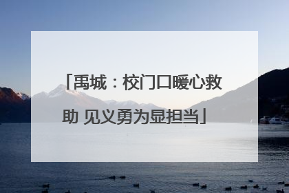 禹城：校门口暖心救助 见义勇为显担当