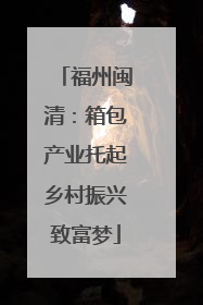 福州闽清：箱包产业托起乡村振兴致富梦