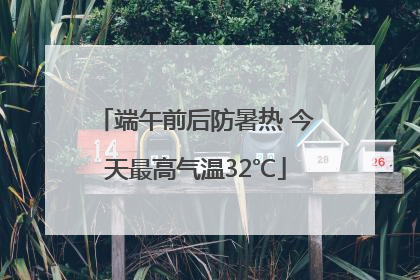 端午前后防暑热 今天最高气温32℃
