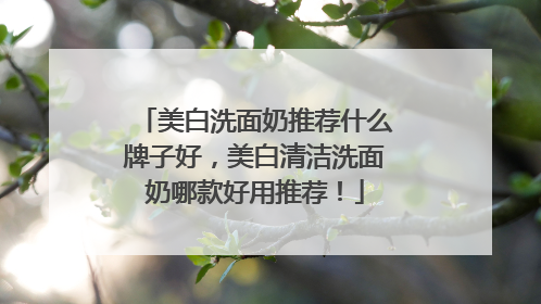 美白洗面奶推荐什么牌子好，美白清洁洗面奶哪款好用推荐！