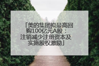 美的集团拟最高回购100亿元A股：注销减少注册资本及实施股权激励