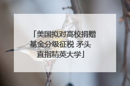美国拟对高校捐赠基金分级征税 矛头直指精英大学