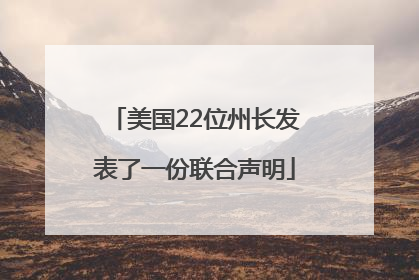 美国22位州长发表了一份联合声明