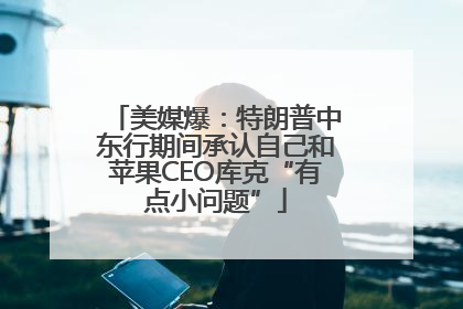 美媒爆：特朗普中东行期间承认自己和苹果CEO库克“有点小问题”
