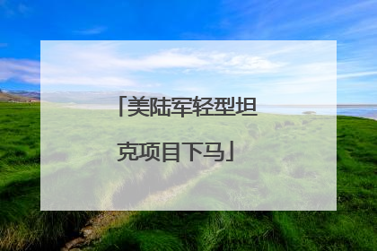 美陆军轻型坦克项目下马