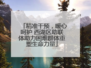 精准干预，暖心呵护 西湖区助联体助力困难群体重塑生命力量