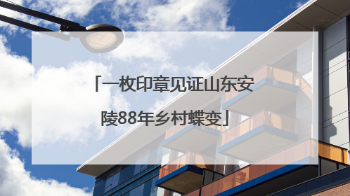 一枚印章见证山东安陵88年乡村蝶变