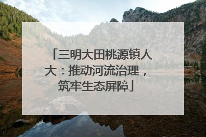 三明大田桃源镇人大：推动河流治理，筑牢生态屏障