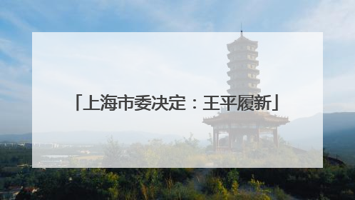 上海市委决定：王平履新