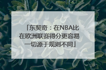 东契奇：在NBA比在欧洲联赛得分更容易 一切源于规则不同