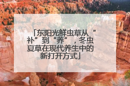 东阳光鲜虫草从“补”到“养”，冬虫夏草在现代养生中的新打开方式