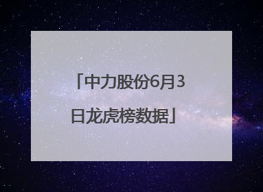 中力股份6月3日龙虎榜数据