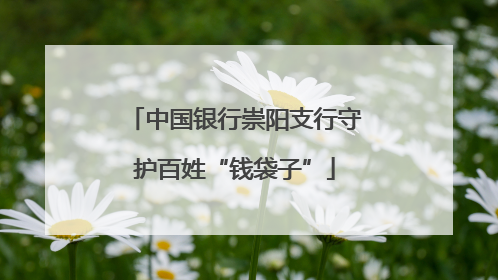 中国银行崇阳支行守护百姓“钱袋子”