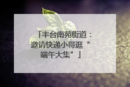 丰台南苑街道：邀请快递小哥逛“端午大集”