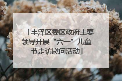 丰泽区委区政府主要领导开展“六一”儿童节走访慰问活动