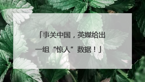 事关中国，英媒给出一组“惊人”数据！
