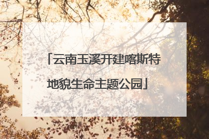 云南玉溪开建喀斯特地貌生命主题公园