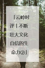 云岭时评丨不断壮大文化自信的生命力②