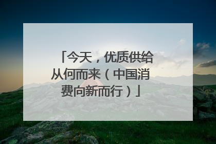 今天，优质供给从何而来（中国消费向新而行）