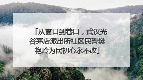 从窗口到巷口，武汉光谷茅店派出所社区民警樊艳玲为民初心永不改