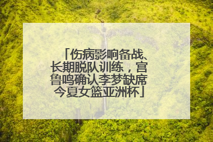 伤病影响备战、长期脱队训练，宫鲁鸣确认李梦缺席今夏女篮亚洲杯