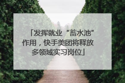 发挥就业“蓄水池”作用，快手美团将释放多领域实习岗位