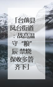台前县凤台街道：战高温守“粮”辰 禁烧保收多管齐下