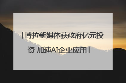 博拉新媒体获政府亿元投资 加速AI企业应用