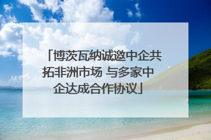 博茨瓦纳诚邀中企共拓非洲市场 与多家中企达成合作协议